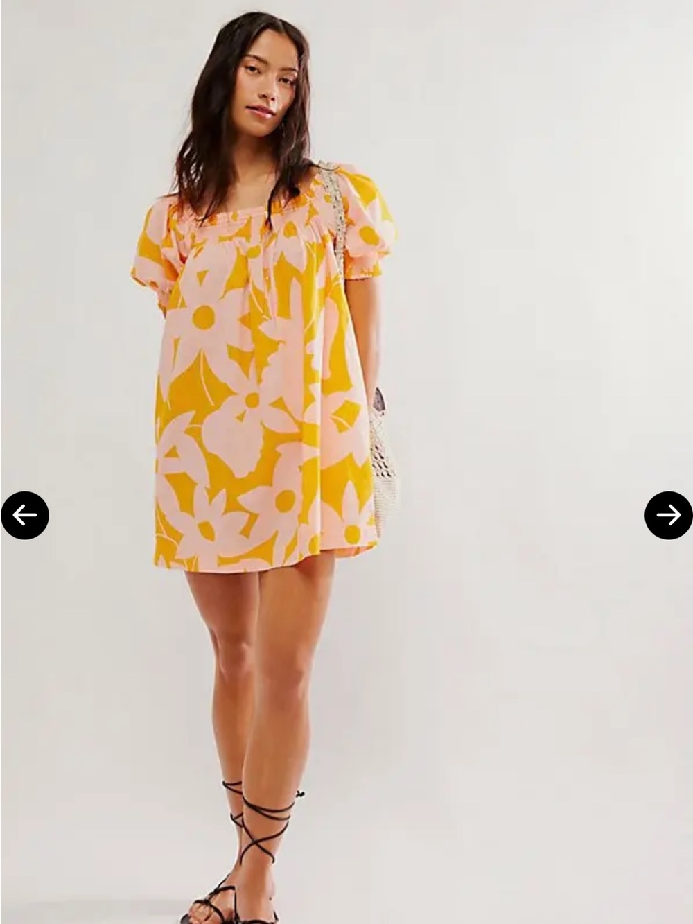 Women's Free People Mila Floral Mini Dress - Pink & Mustard